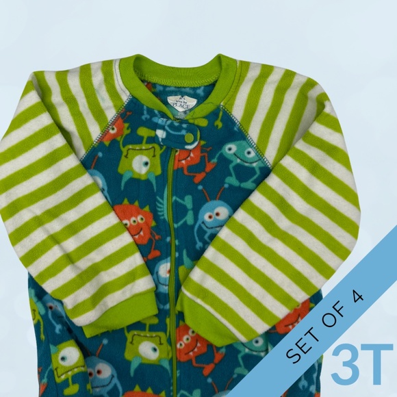The Children's Place Pajamas Size 3T Set of 4 Boys Fleece Pajamas - Picture 2 of 9